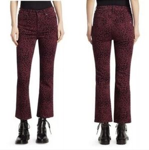 Rag and Bone leopard print jeans.  Burgundy & black.  Size 25.  Mint Condition!